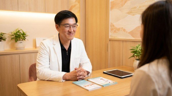 診所內部溫暖色彩呈現醫療人文美學 醫師與病患溫柔對談實踐醫療人文精神 融入綠意植栽的診療空間推廣醫療人文