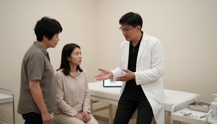 吳紹琥醫師講解減肥針胰臟炎預防重點 減肥針胰臟炎相關之上腹部疼痛位置圖 專業醫師評估減肥針胰臟炎風險之門診 安全施打瘦瘦筆並預防減肥針胰臟炎